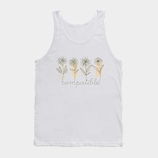 Compatible hand drawn flowers, inspirational meanings Tank Top